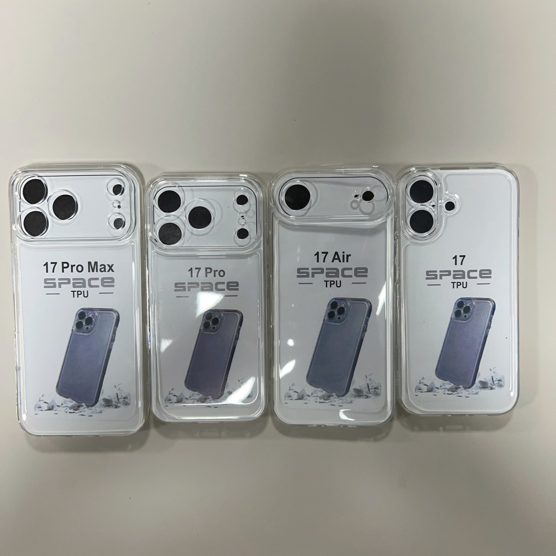 Transparent and Thickened Simple Phone Case Suitable for iPhone 17, Apple 16 Pro Max, Cross-Border 14/15 Pro Space Case