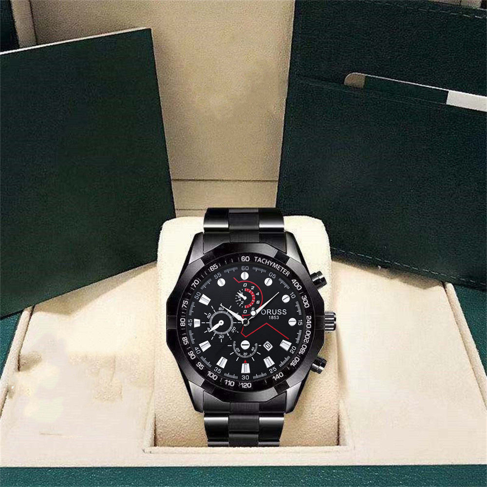 Factory Direct Large Dial Trendy Men's Waterproof Watch Personalized Business Quartz Watch Black Samurai Student Multifunctional