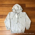Cotton zipper light gray sweatshirt