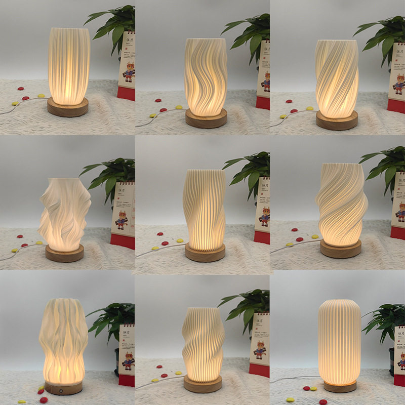 Scandinavian Girl's Bedroom Bedside Decorative Table Lamp USB Dimming Eye Protection Night Light Creative Atmosphere Light Ornaments Cross-Border