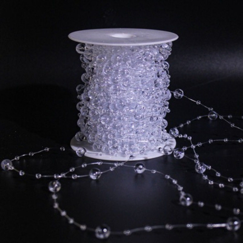สายเอ็นตกปลาแบบใส 8+3 ลูกปัดเชื่อมต่อรูปดอกไม้เบบี้บลู โซ่ลูกปัดแต่งงาน DIY เครื่องประดับผมเจ้าสาว ช่อดอกไม้
