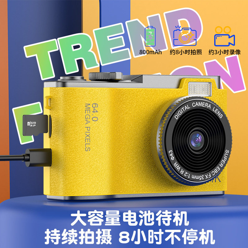 Cross-Border New High-Definition Ccd Camera for Students, Selfie-Capable Dual-Lens Video Recorder, Portable Digital Camera