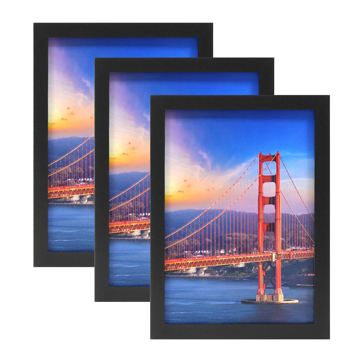 Cross-Border Handmade Wooden Photo Frame Five-Piece Set 10-Color Poster Frame 10inch 18inch A3A4 Photo Wall Frame Combination