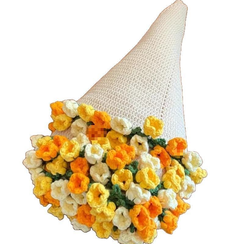 [6.2 Thousand People Collected] Rose Bouquet Blanket Hand-Knitted DIY Material Package Wool Ball Crocheted Flower Wool