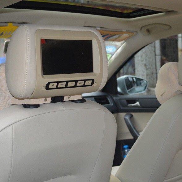 7inch Car Headrest Av Screen Display Car Pillow Rear Two-Way Video Display Lcd Screen