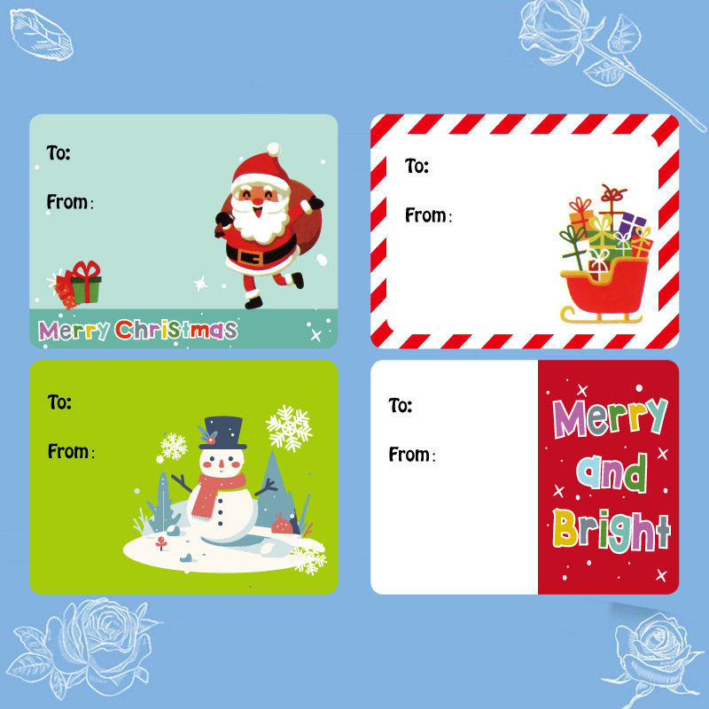 500 pats/roll, Christmas gift tag sticker, universal sticker for holiday gift wrapping
