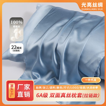 Amazon 100% Mulberry Silk Pillowcase 22mm Double-Sided Silk Pillowcase Zipper Style Silk Pillowcase
