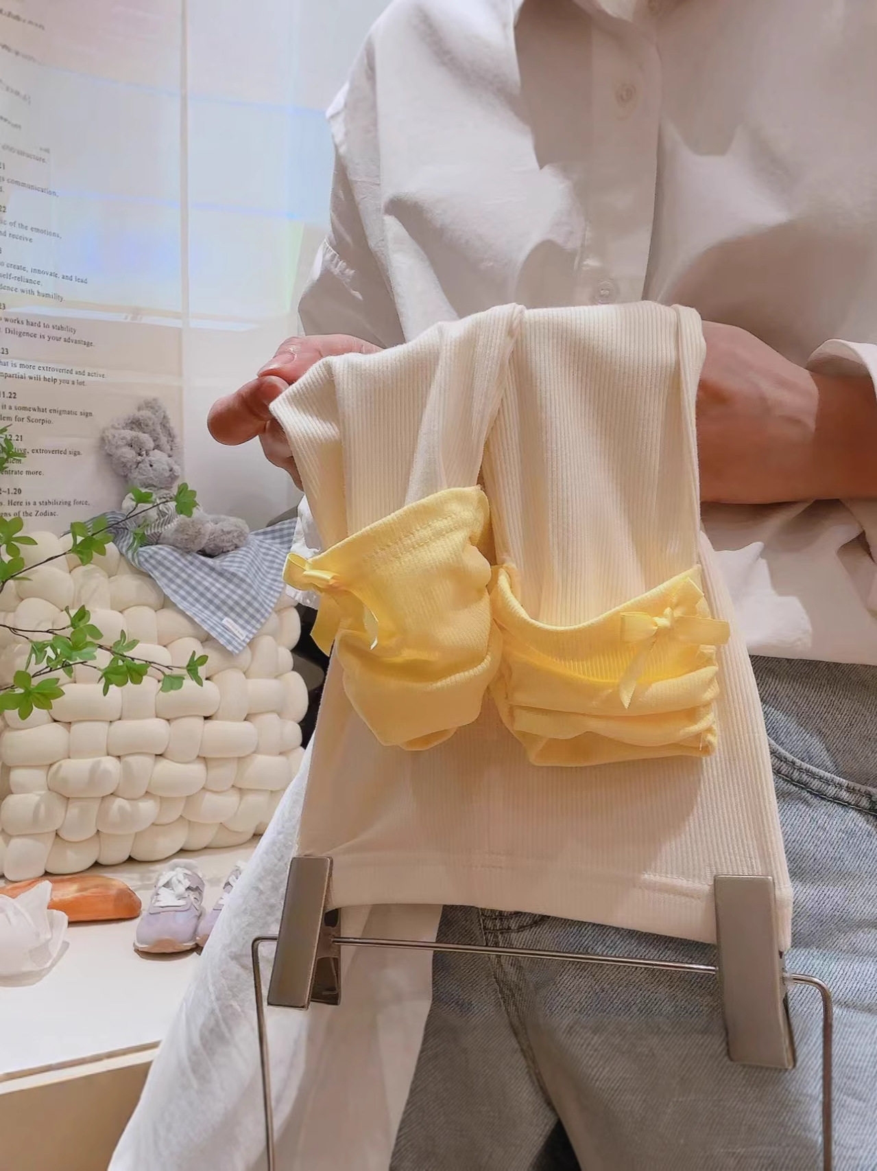 New Autumn Infant & Toddler Stacked Leggings, Stylish Versatile Color-Block Leggings for Baby Girls