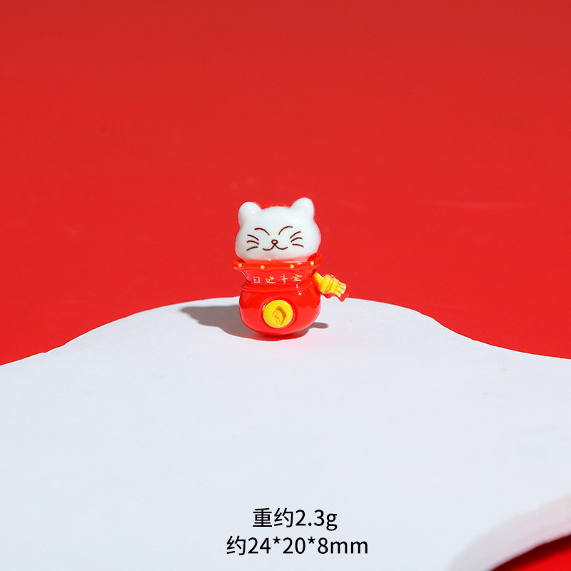 新年大小金元宝发财灯笼树脂奶油胶diy饰品配件桌面车载装饰摆件