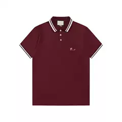 American Style Retro Polo Shirt Men's Summer Japanese Style Trendy Brand Loose Short-sleeved T-shirt Lar Stitching Embroidered T-shirt Top