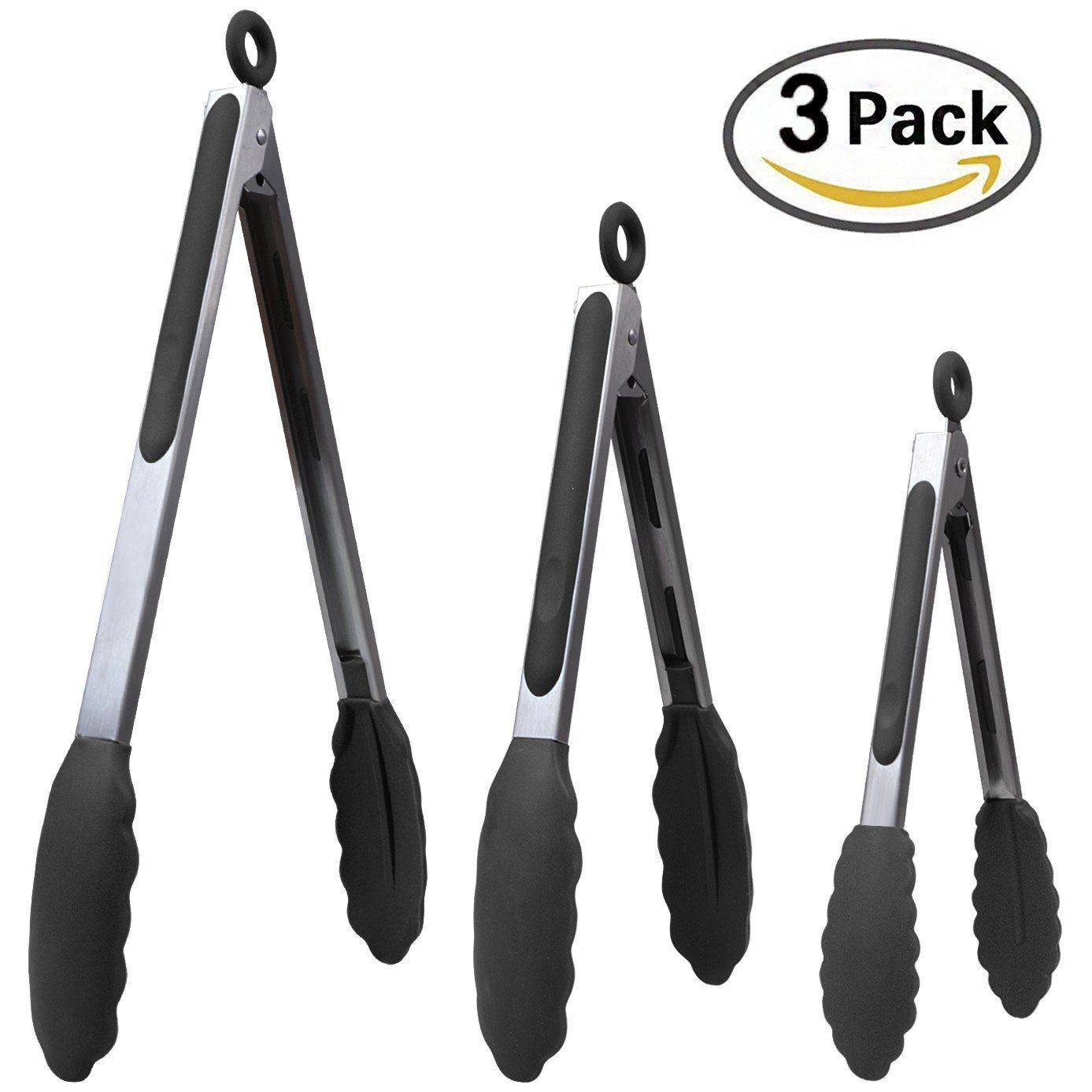 Silicone Clips 7 Inches 9 Inches 12 Inches 3-Piece Set Baking Tools Food Clips Stainless Steel Bread Clips Barbecue Clips Cross-Border