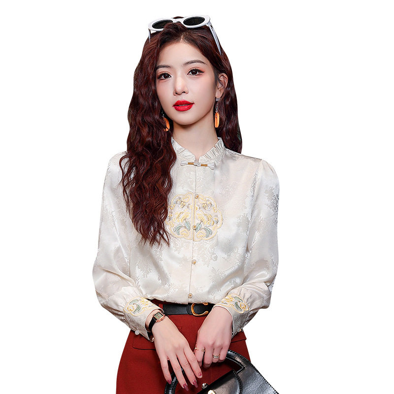 Autumn Clothing for Women with Horse Face Skirt New Chinoiserie National Style Buttoned Shirt Top 2025 New High-End Small Shirt Women's Clothing