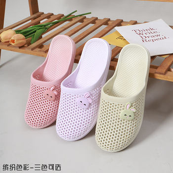 Summer Sandals and Slippers Women's Toe Hollow Beach Shoes Cave Shoes Fashionable Sweet and Comfortable Flat Breathable Slippers