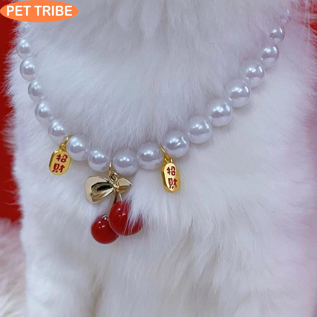 Pet Cherry Lucky Necklace Cat Dog Collar Cute Princess Style Accessories DIY Handmade Collar