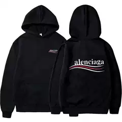 Correct Version of Paris Shijia's New Printed Hooded Sweatshirt for Men and Women, B Brand Collaboration, Fleece-Lined