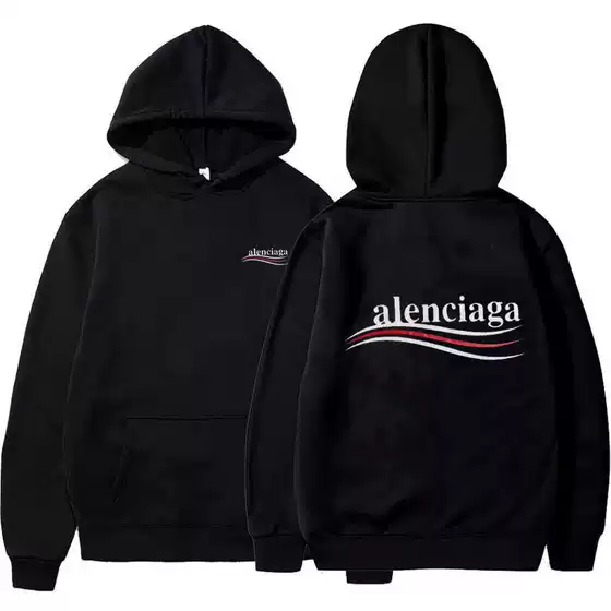 Correct Version of Paris Shijia's New Printed Hooded Sweatshirt for Men and Women, B Brand Collaboration, Fleece-Lined