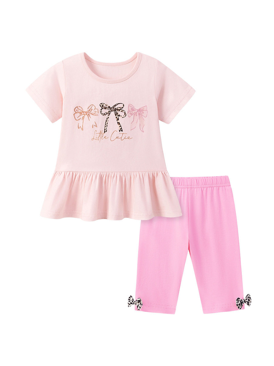 New Summer Girls' Set, [Style] Kids' Outfit, Cute Short-sleeve Baby Set