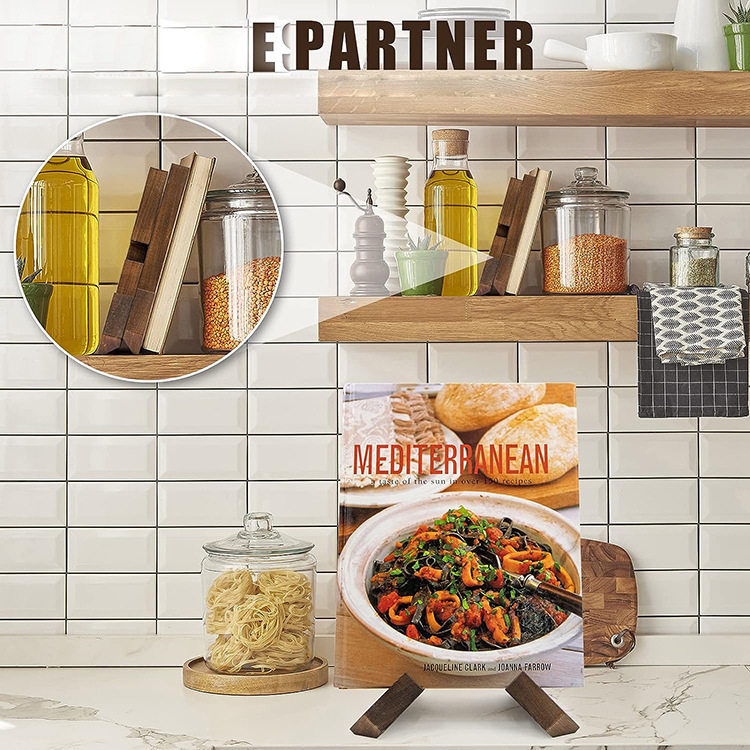 Household Lazy Recipe Stand Reading Stand Solid Wood Record Storage Display Stand iPad Wooden Lazy Stand