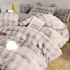 Popular Rabbit Plush Autumn and Winter Thickened Warm Four-Piece Set Velvet Bubble Milk Velvet Three-Piece Set Bed Sheet Quilt Cover Direct Sale
