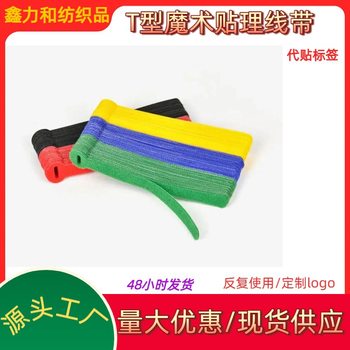 Spot Wholesale T-Shaped Back Tie Headphone Data Cable Velcro Tie Wire Harness with Power Cord