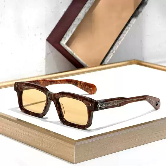 Belvedere Square Retro Turquoise Handmade Luxury Men's Sunglasses Cross-Border Uv Protection Trendy Women's Sunglasses