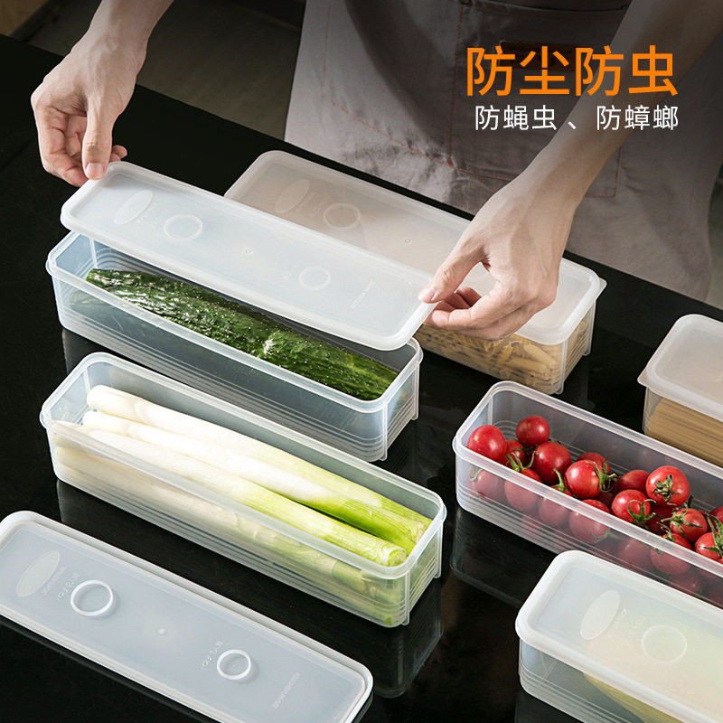 Rectangular Noodle Storage Box Kitchen Egg Noodles Vermicelli Refrigerator Storage Box Plastic Food Preservation Sealed Box