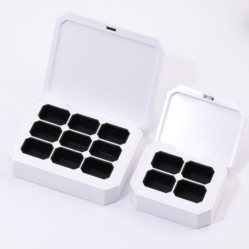 Magnetic suction nine-square square box four-square clap glue small capacity eye shadow nail polish solid portable plastic sub-pack