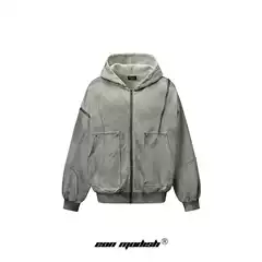 Eon Modish 2025 spring new real American vintage vibe washed hooded jacket jacket