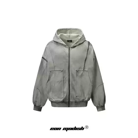 Eon Modish 2025 spring new real American vintage vibe washed hooded jacket jacket