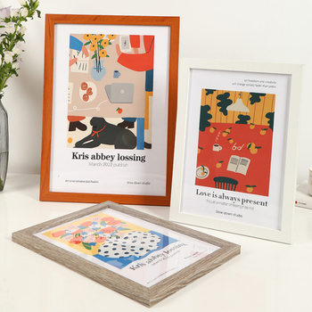 Wooden photo frame 6 inch 5 inch table a3A4 photo frame art frame mounting frame 4 8k simple photo frame wall hanging