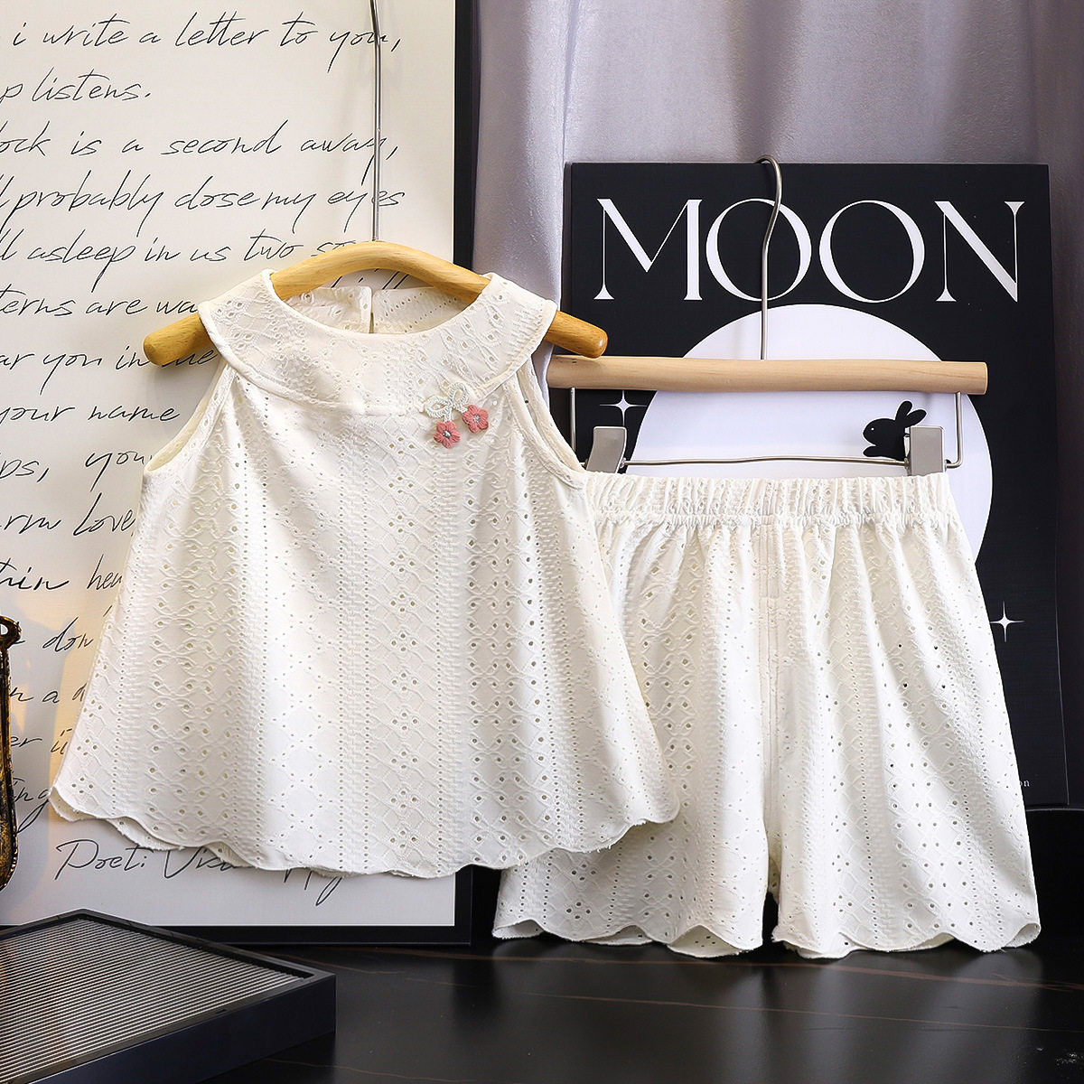 Korean Princess Style Kids' Thin Vest, Cute Baby Girl Sleeveless Halter Top, Cool Breathable Set