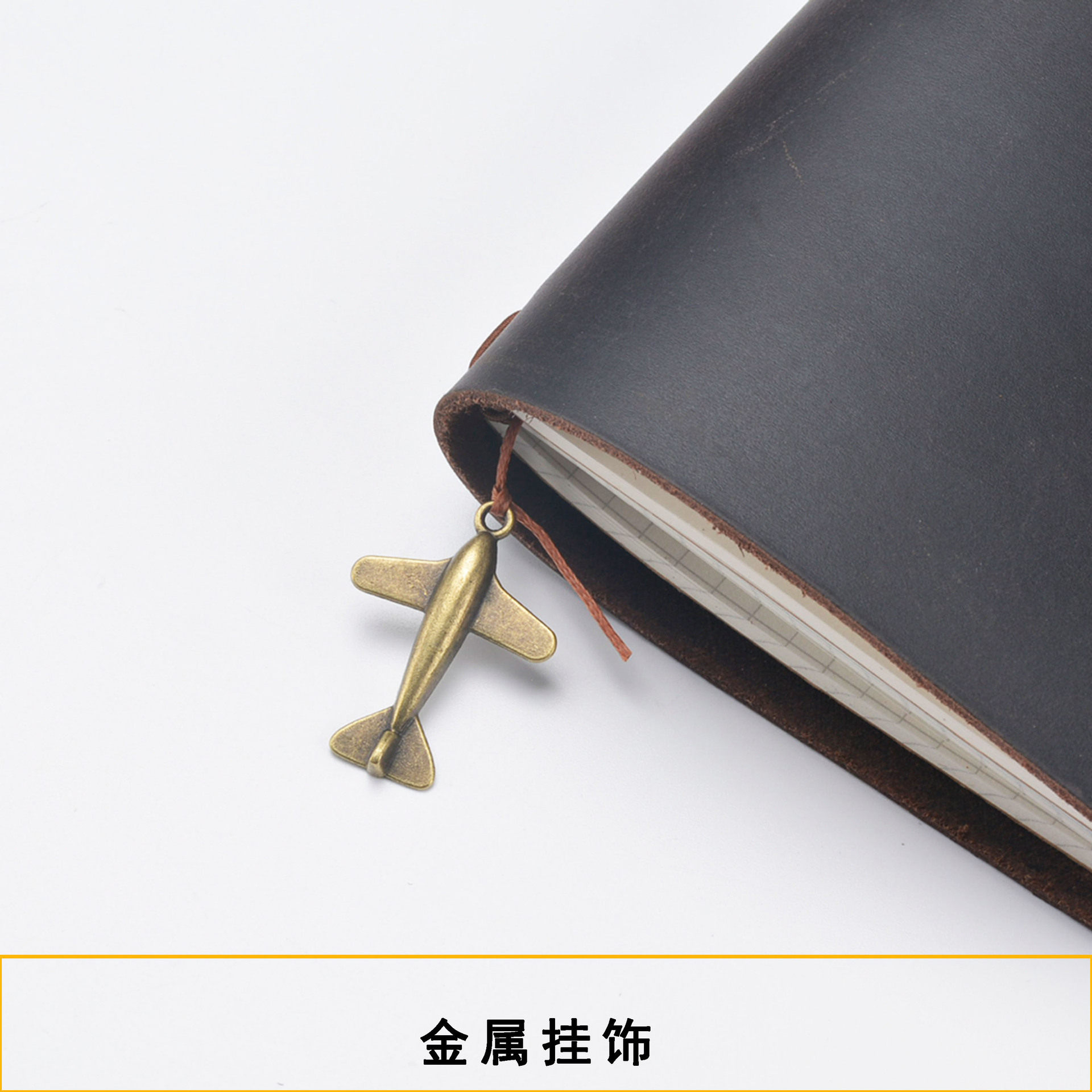Retro Traveler Notebook Pendant Elastic Band Alloy Silver-Plated DIY Ready-Made Necklace