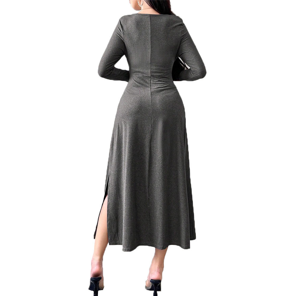 Womens Midi Dress Square Neck Ruched Waist Flattering Fit Spring Summer Fashion Wholesale Available