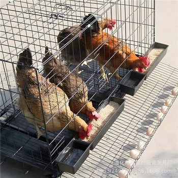 Chicken Raising Household Large Extra Large Chicken Cage Automatic Rolling Egg Foldableing Breeding Cage Automatic Manure Cleaning Chicken Cage Duck and Goose Cage