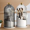Birdcage Pen Holder Storage Rack Dust-Proof Compartment Desktop Cosmetics Storage Box Rotating Makeup Brush Storage Tube Dressing Table