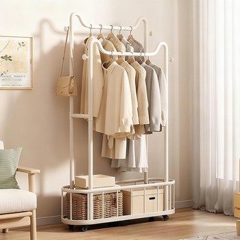Clothes Rack Bedroom Floor-Standing Clothes Drying Rack Home Balcony Light Luxury Clothes Drying Rack Dormitory Room Simple Storage Coat Rack