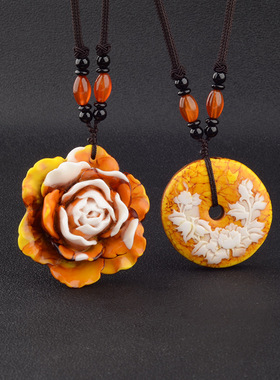 仿龙涎香项链山水龙牌毛衣链男女