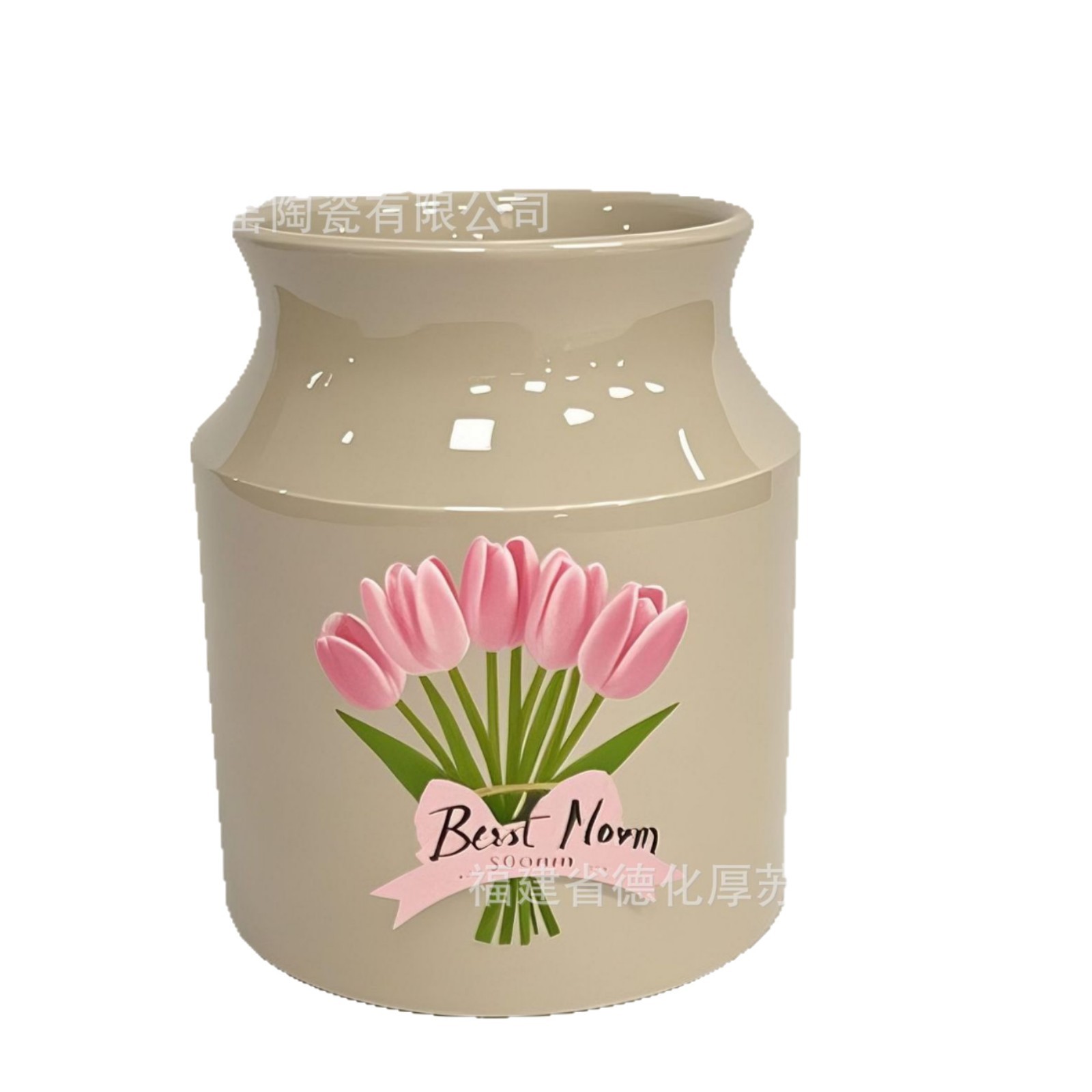 Customized Burgundy Ceramic Spatula Storage Jar Export Export Mother's Day Tulip Pattern Chopstick Barrel Shovel Holder