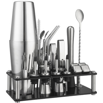 Cross-Border New Ice Capsules Acrylic Set Wine Stopper Pouring Spout Cocktail Shaker Bar Tool Set 23 Pieces