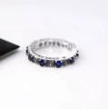 Antique silver blue diamond
