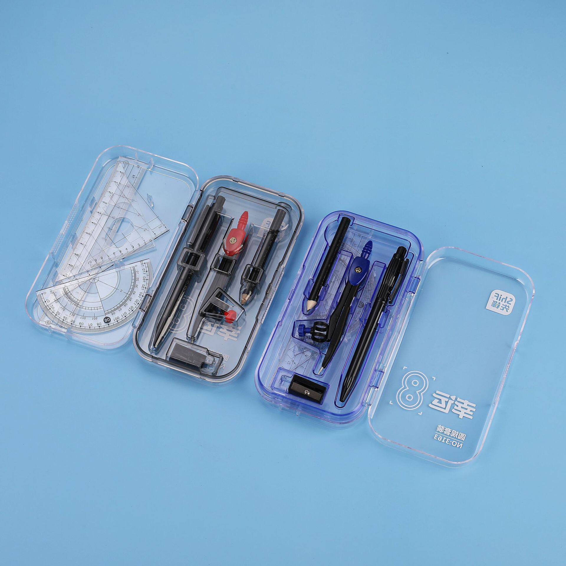 Student Compass Set with Lead Core Geometric Drawing Tools Exam Drawing Engineering Drawing Circle Set Cross-Border