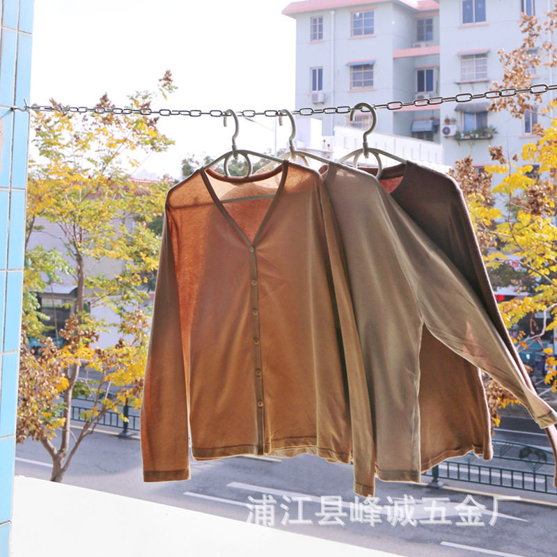 Outdoor windproof non-slip thick chain clothesline artifact outdoor drying quilt balcony hanging clothes quilt wire rope
