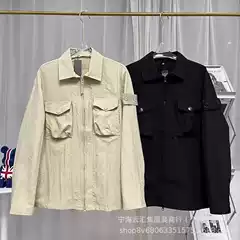 Stone Home Ghost Compass Badge Workwear Jacket Unisex Couple Style Loose Casual Shirt
