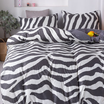 Simple Style Sanding Aloe Cotton Four-piece Set Plaid Striped Men's Student Dormitory Three-piece Set Bed Sheet Quilt Cover Bed