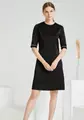 Round Neck Short Sleeve Contrast Trim Dress (Double Line)