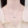 Super Shiny D Color Moissanite Single Diamond Platinum-Plated Necklace Pure Silver Pendant Light Luxury Collarbone Chain Niche Non-Fading Cross-Border