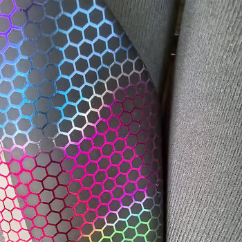 New Colorful Football Pattern Artificial Leather Surface Frosted Laser Velvet Bottom Textile Fabric Wholesale