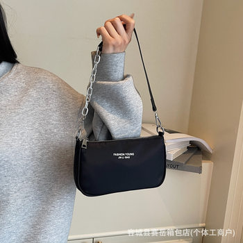 2025 New Crossbody Bag Oxford Cloth Armpit Bag Mahjong Small Square Bag Women's Mobile Phone Bag Trendy Letter Crossbody Bag