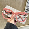 New hot selling colorful large frame glasses frame pearl embellished ins cat eye glasses rainbow ladies glasses