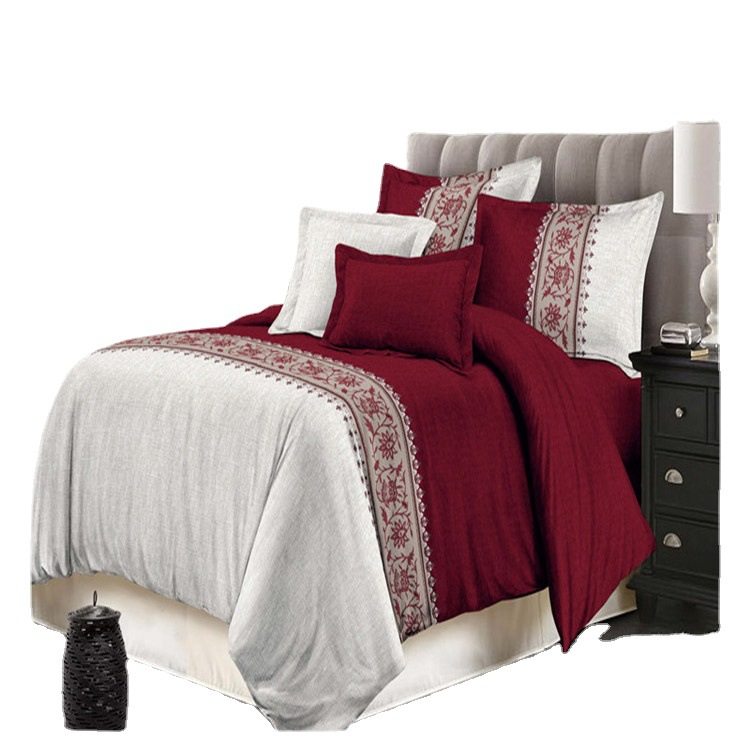 New AliExpress Amazon kit wish hot-selling simple plain bedding [can be customized] four-piece set